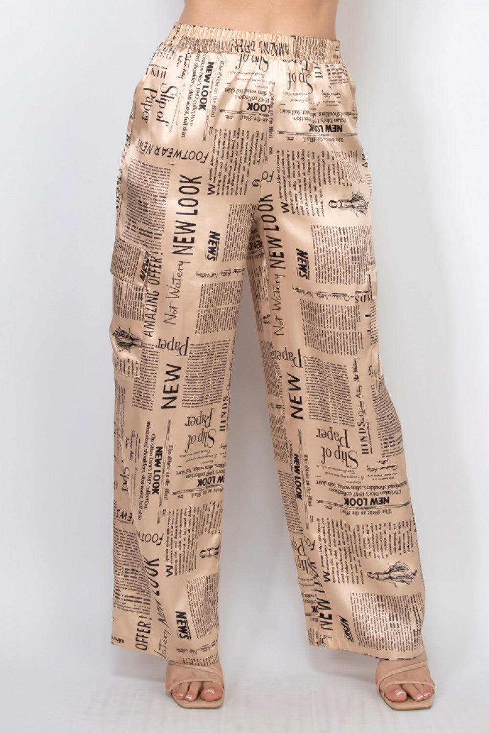 Divamo - LETTERING WIDE LEG CARGO PANTS