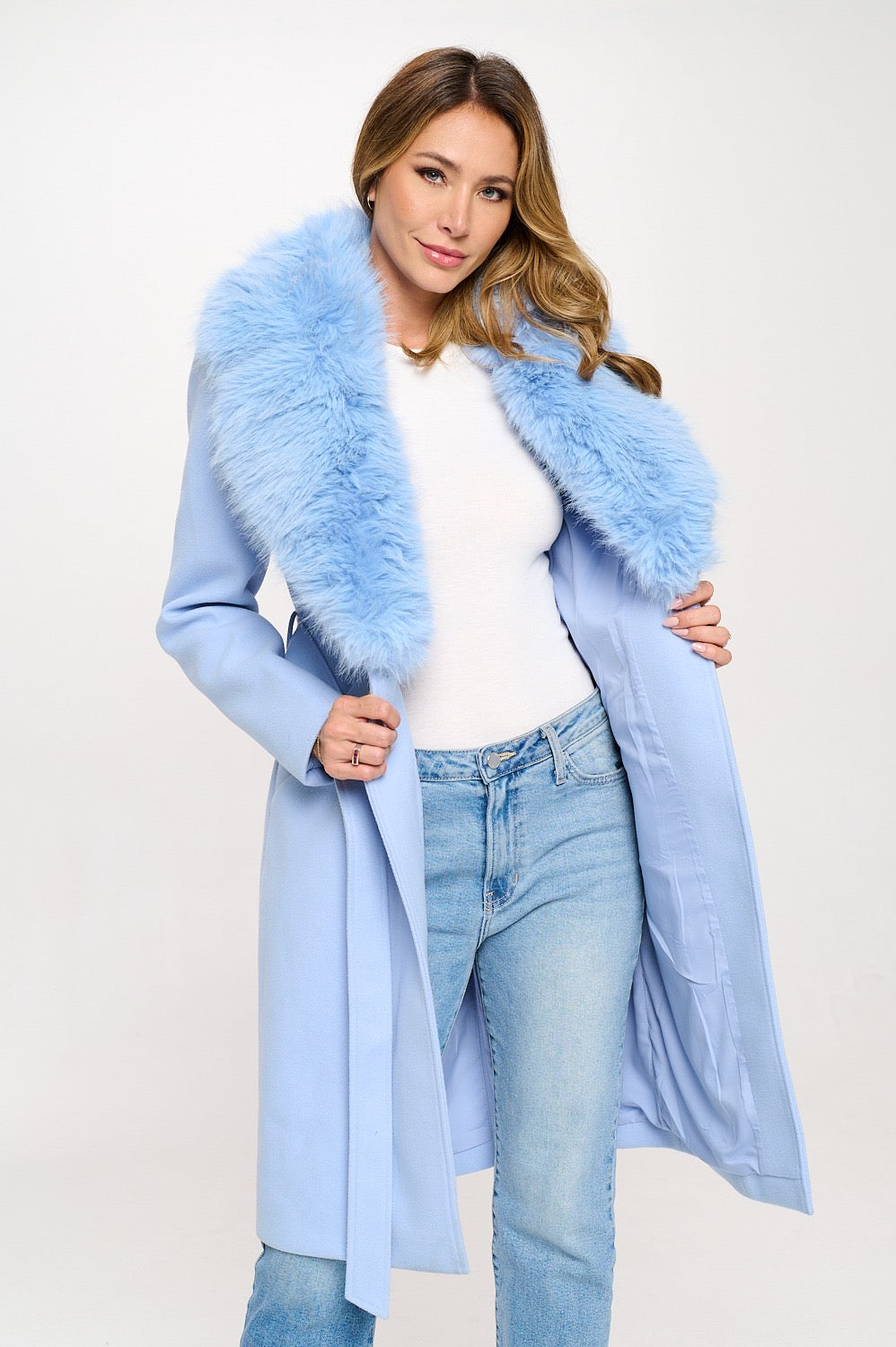 Divamo - Pastel Blue Luxury Fur Coat