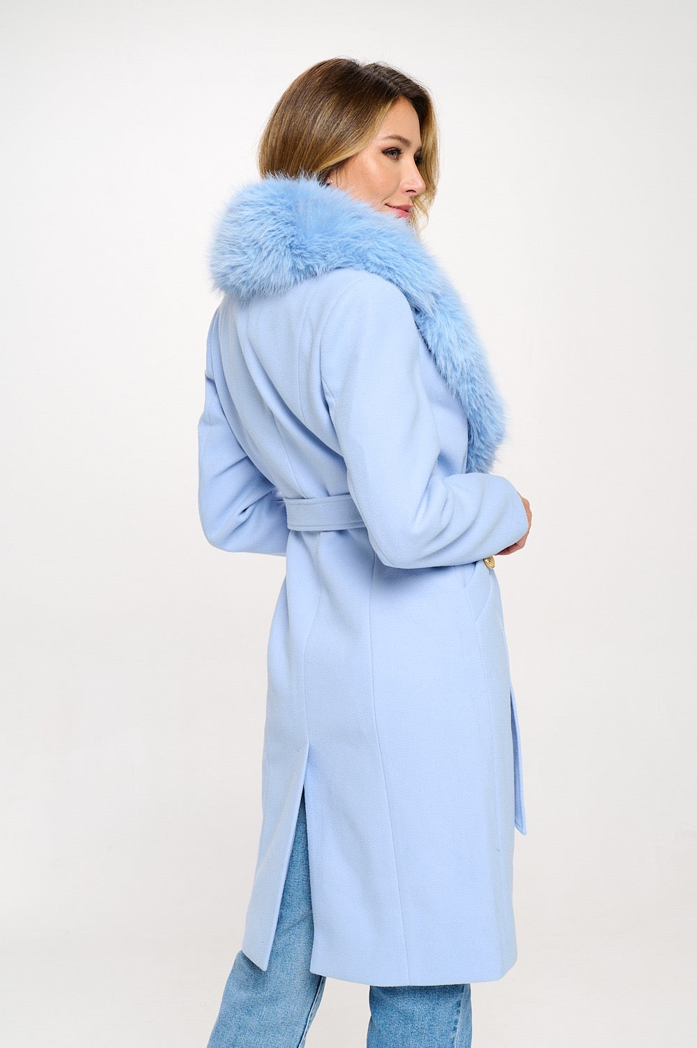 Divamo - Pastel Blue Luxury Fur Coat