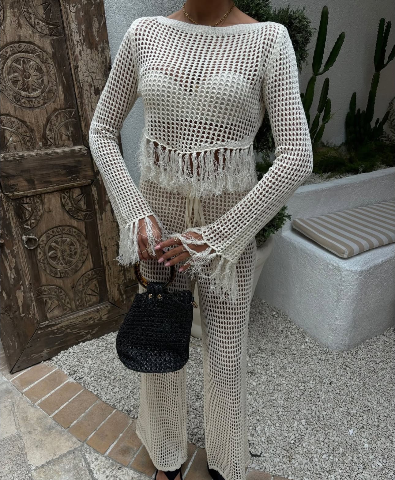 Divamo - Woman Summer Pant Set - Crochet