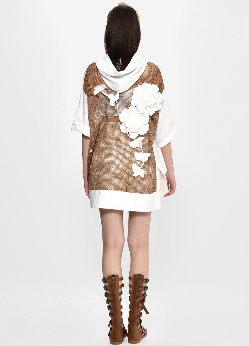 Divamo - Linen Vest With Fishnet Back