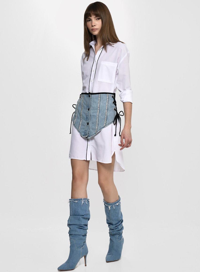 Divamo - Shirt Dress with Denim Belt