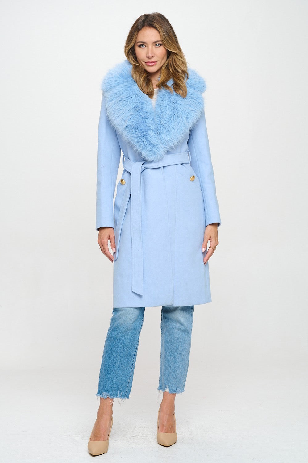 Divamo - Pastel Blue Luxury Fur Coat