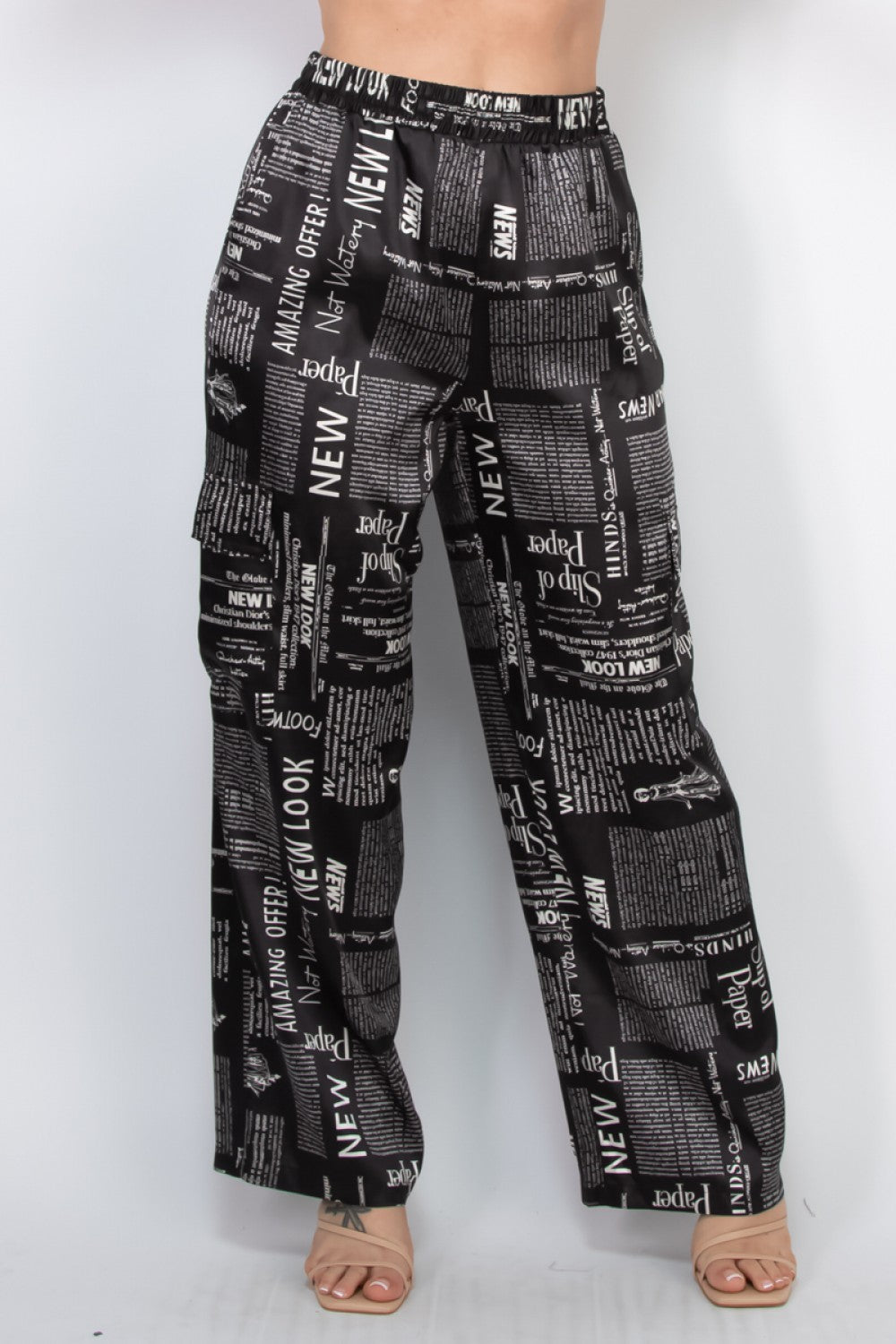 Divamo - LETTERING WIDE LEG CARGO PANTS
