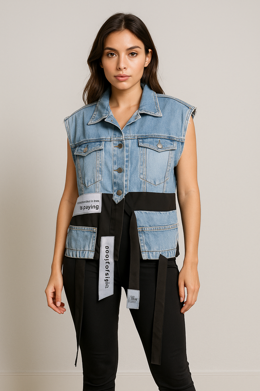 Divamo - Denim Vest Funky Style